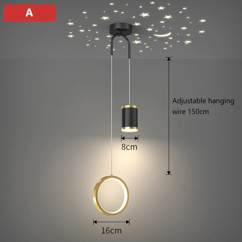 lustre led moderne à suspension pour intérieur nordique décoratif.