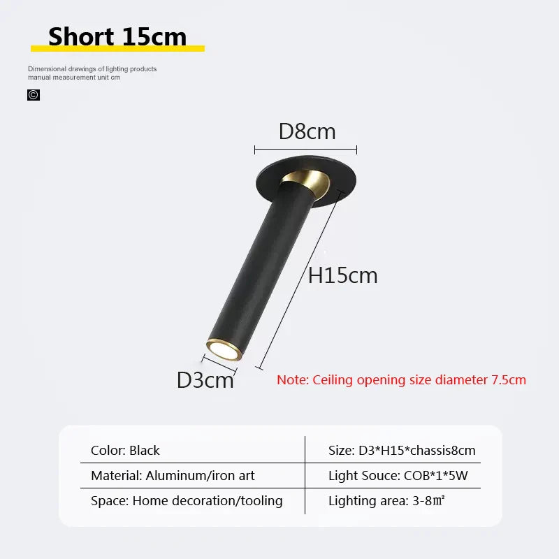 plafonnier led encastrable à angle rotatif pour intérieur.