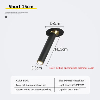 plafonnier led encastrable à angle rotatif pour intérieur.