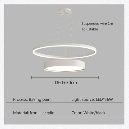 lustre nordique moderne à led design créatif et simple.