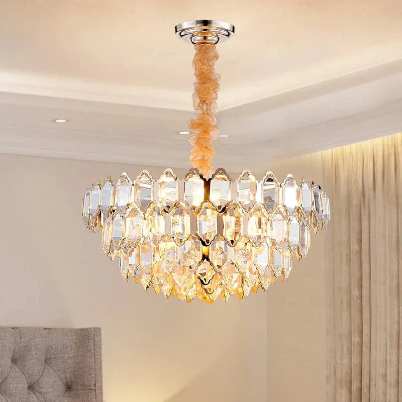 lustre moderne en cristal design avec éclairage led.