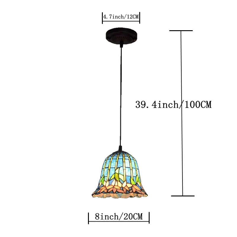 lustre antique européen style nénuphar tiffany pour restaurant et bar.