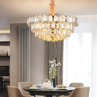 lustre moderne en cristal design avec éclairage led.