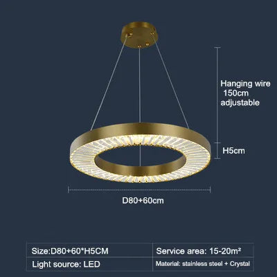 lustre en cristal de luxe style nordique moderne.