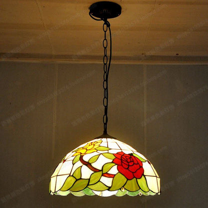 lustre en verre de pivoine style européen moderne décoratif.