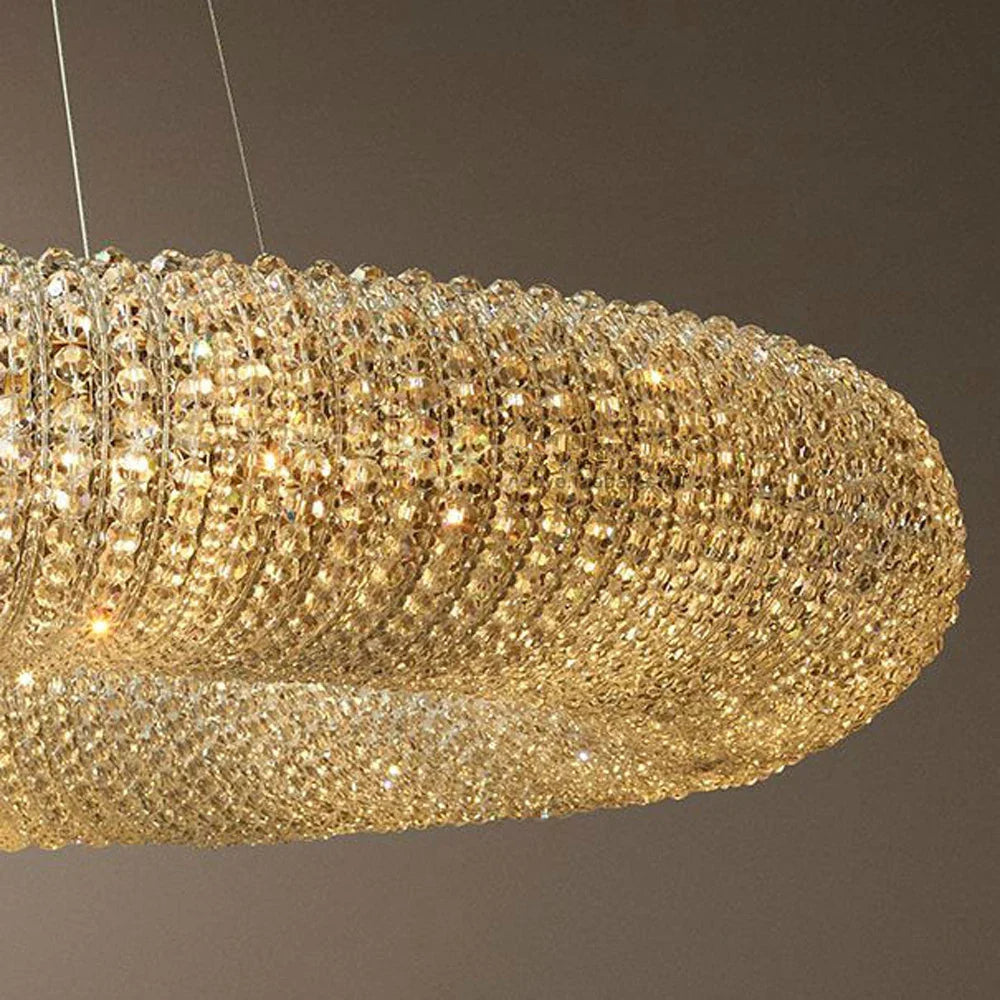 suspension vintage en cristal avec lumière led élégante.