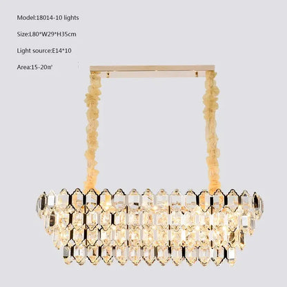 lustre moderne en cristal design avec éclairage led.