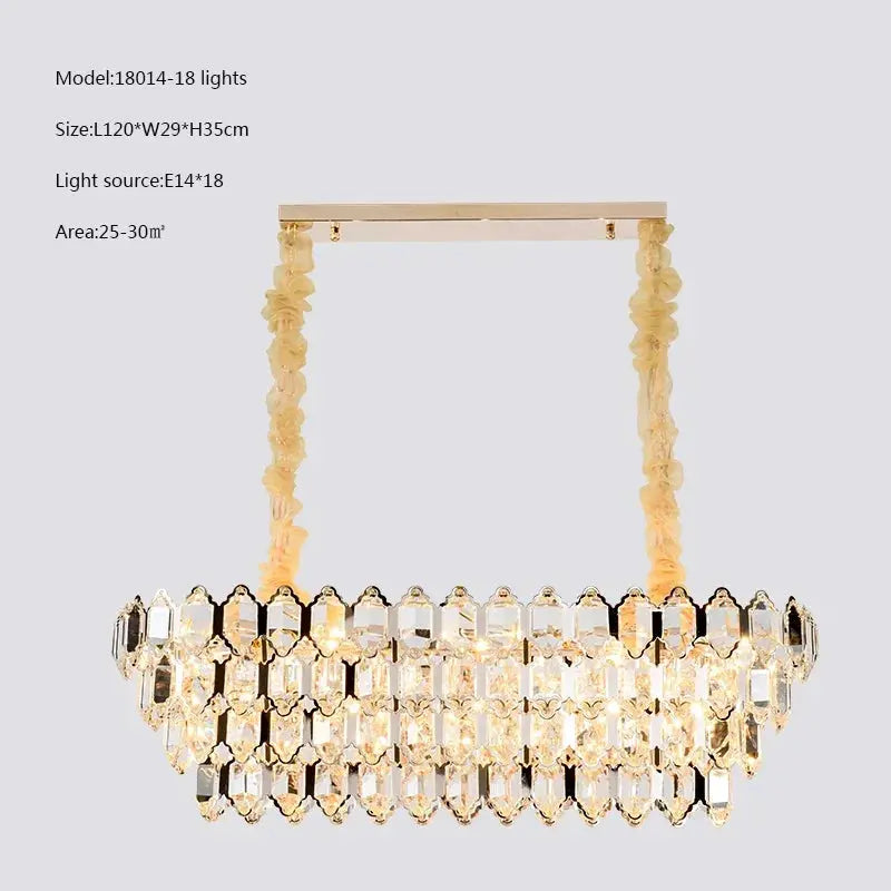 lustre moderne en cristal design avec éclairage led.