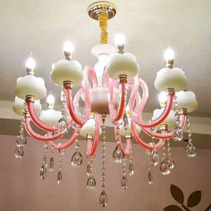 lustre moderne en cristal avec éclairage led créatif.