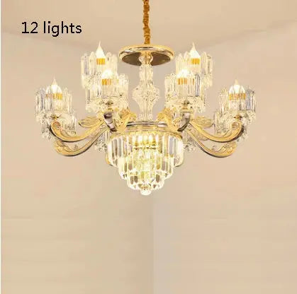 lustre en cristal éclairage pour intérieur élégant et raffiné.