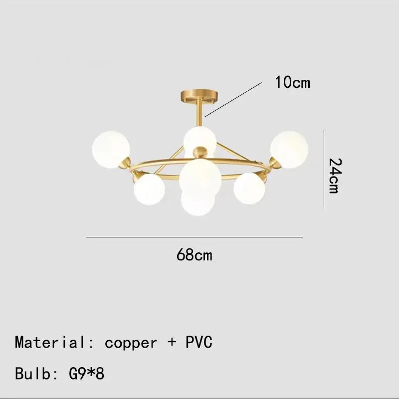 lustre moderne en acrylique et laiton noir doré pour éclairage intérieur.