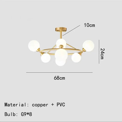 lustre moderne en acrylique et laiton noir doré pour éclairage intérieur.