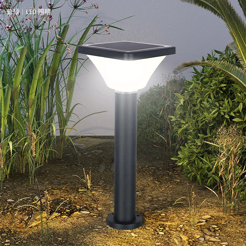 lampes solaires modernes pour décoration de jardin écologique.