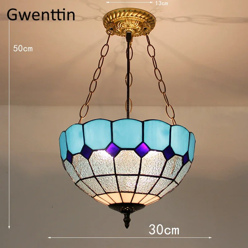 suspension en verre teinté style tiffany pour décoration intérieure Rayonnia_marketplace  Luminaire Rayonnia