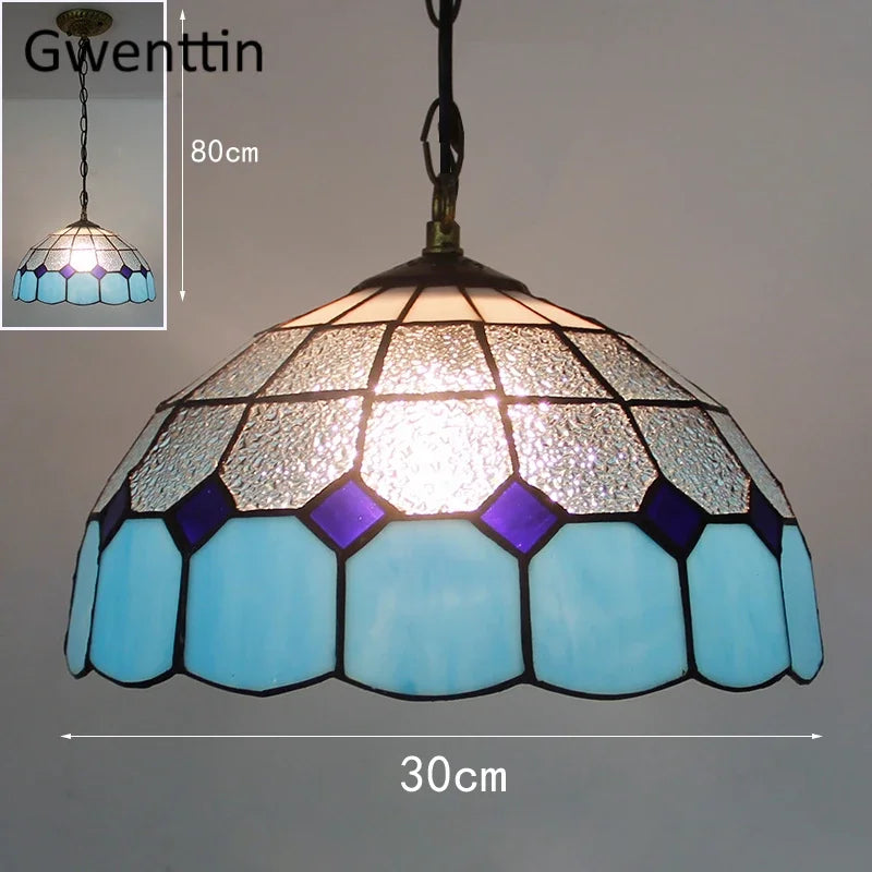 suspension en verre teinté style tiffany pour décoration intérieure Rayonnia_marketplace  Luminaire Rayonnia