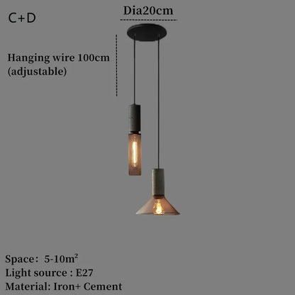 suspension industrielle en béton pour décoration intérieure Rayonnia  Luminaire Rayonnia