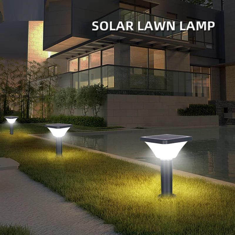 lampes solaires modernes pour décoration de jardin écologique.