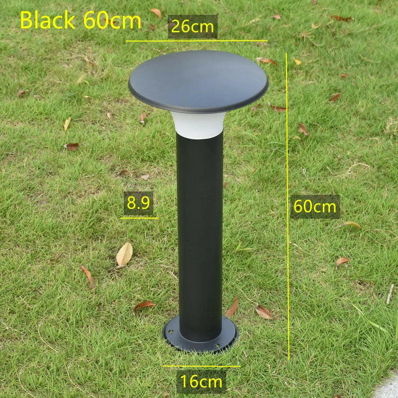 lampe de jardin ronde à led en acier inoxydable pour éclairage extérieur.