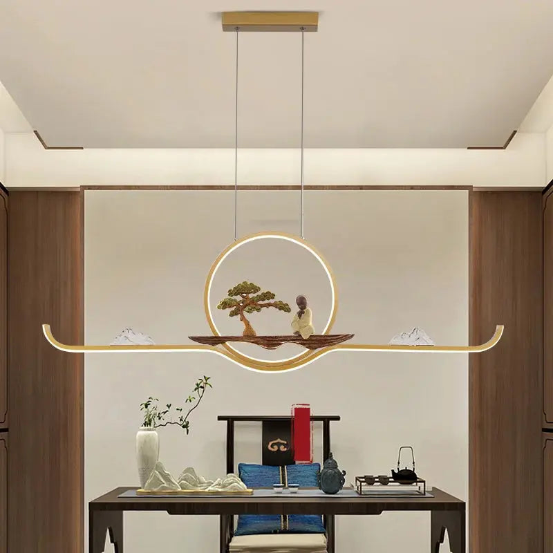 suspension de style chinois pour ambiance zen et moderne.