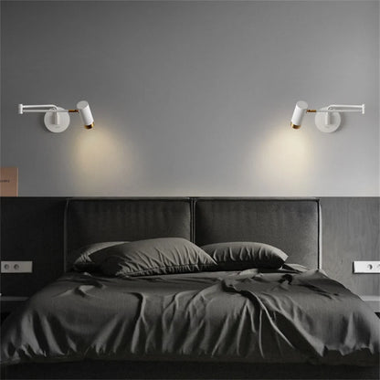 applique murale led pivotante avec interrupteur et bras flexible.