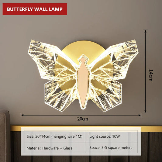 applique murale led papillon pour décoration intérieure moderne.