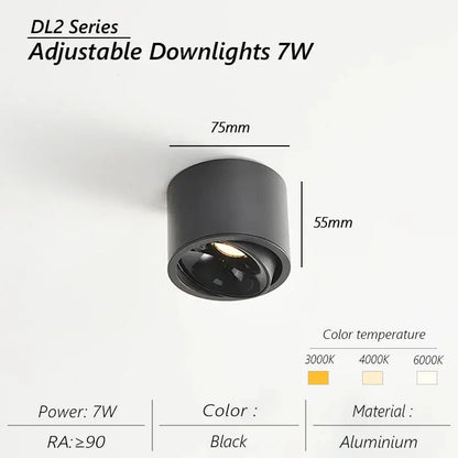 spot led ultra mince en aluminium réglable anti éblouissement moderne.