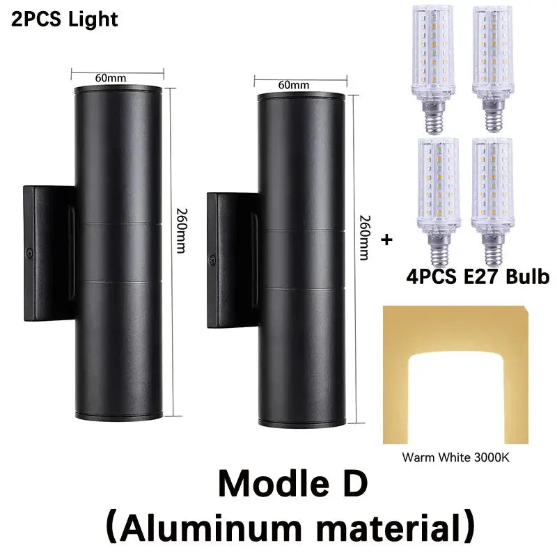 applique murale moderne double tête éclairage extérieur étanche jardin.