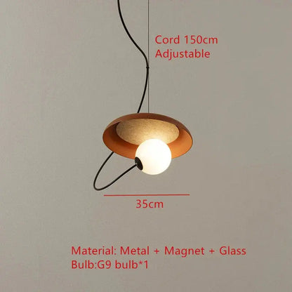 suspension led 3d design avec boule mobile et cordon ajustable.