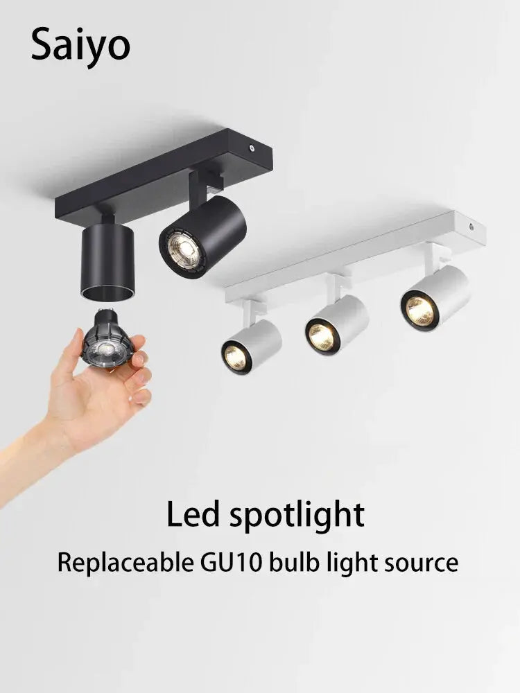 spot led gu10 angle réglable éclairage amovible anti-éblouissement 2 3 têtes.