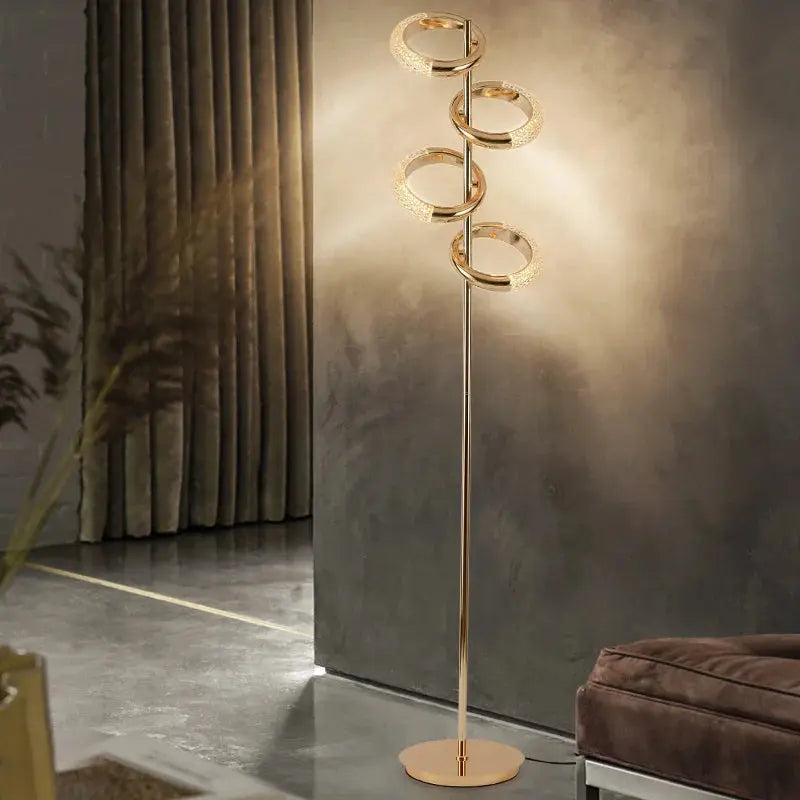 lampadaire en anneau design nordique minimaliste créatif luxe.