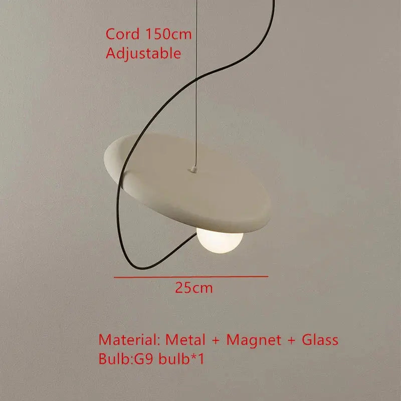 suspension led 3d design avec boule mobile et cordon ajustable.