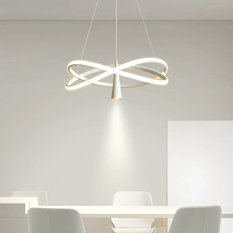 lustre suspendu à led moderne pour décoration intérieure élégante.