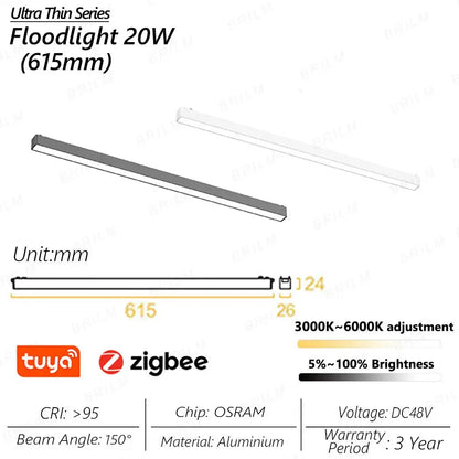 spot lumineux intelligent magnétique tuya zigbee à intensité variable.