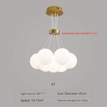 lustre nordique design planète lune avec bulles suspendu décoratif.