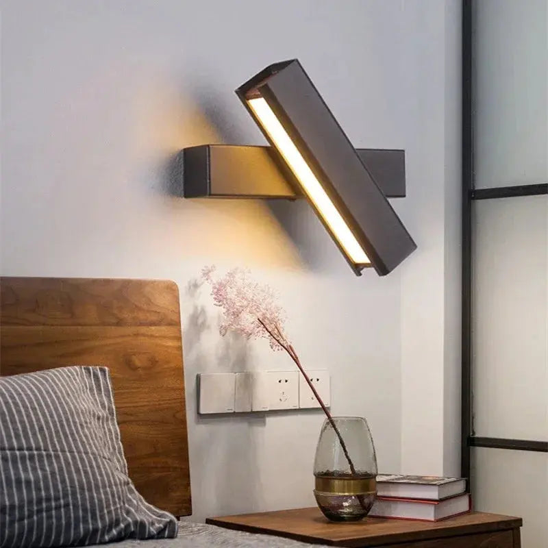 applique murale led moderne rotative pour décoration intérieure.