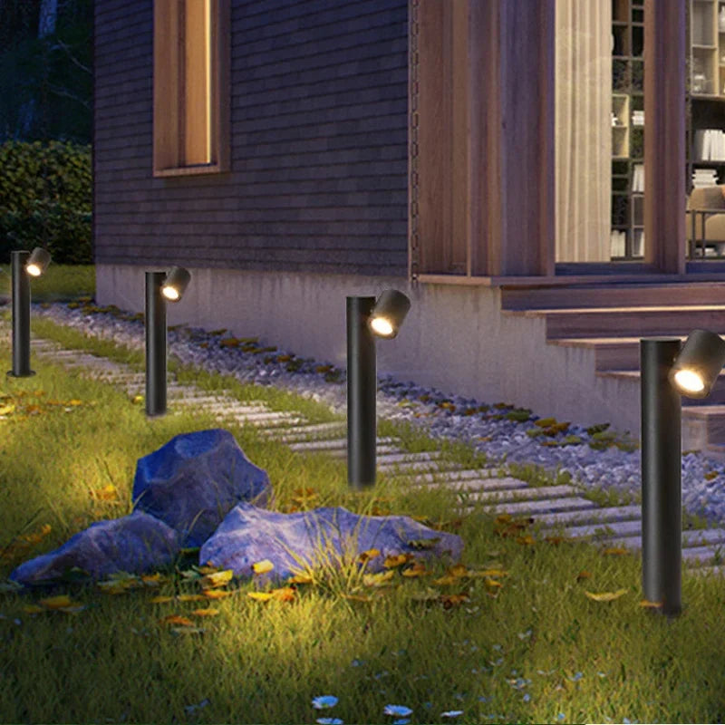 lampes de jardin lumineuses pour extérieur avec double tête.