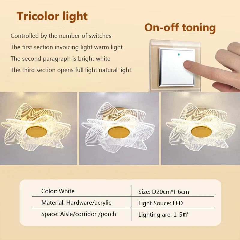 plafonnier led moderne en acrylique design pour intérieur décoratif.