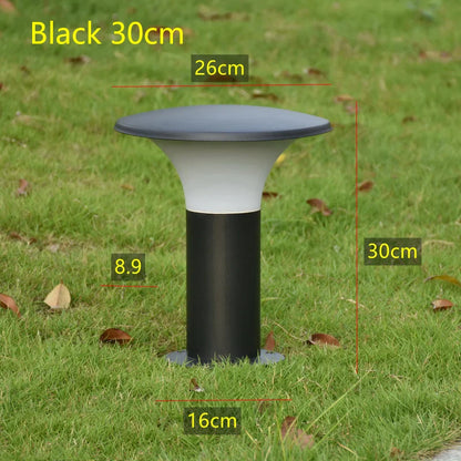 lampe de jardin ronde à led en acier inoxydable pour éclairage extérieur.