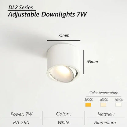 spot led ultra mince en aluminium réglable anti éblouissement moderne.