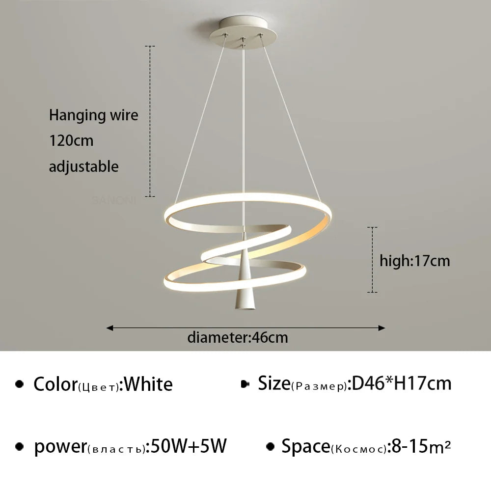 lustre suspendu à led moderne pour décoration intérieure élégante.