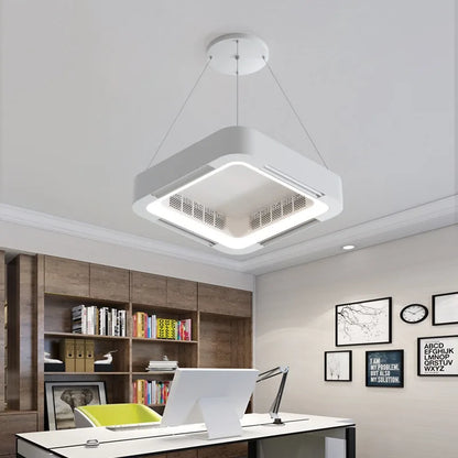 plafonnier led moderne avec ventilateur et télécommande.