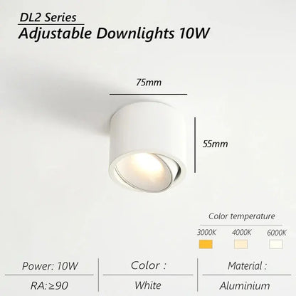 spot led ultra mince en aluminium réglable anti éblouissement moderne.