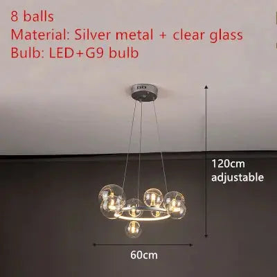 lustre en métal avec boule en verre pour décoration intérieure Rayonnia  Luminaire Rayonnia