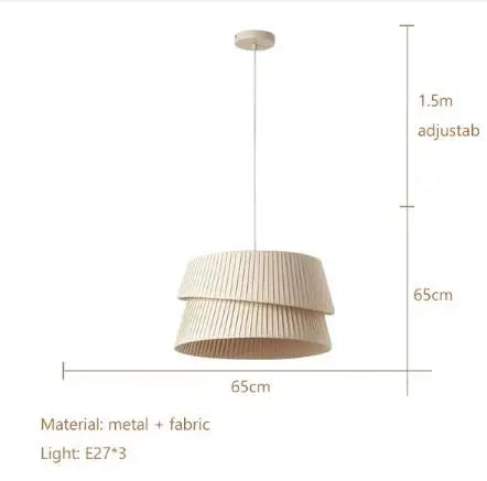 lustre minimaliste en tissu fait main style wabi sabi.