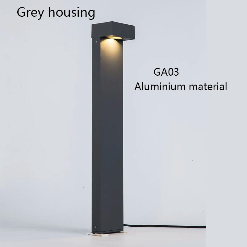 lumière moderne en aluminium pour jardin et chemin extérieur.