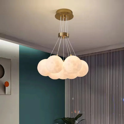 lustre nordique design planète lune avec bulles suspendu décoratif.