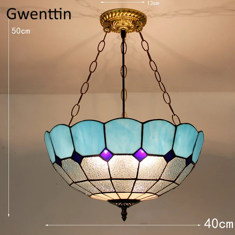 suspension en verre teinté style tiffany pour décoration intérieure Rayonnia_marketplace  Luminaire Rayonnia