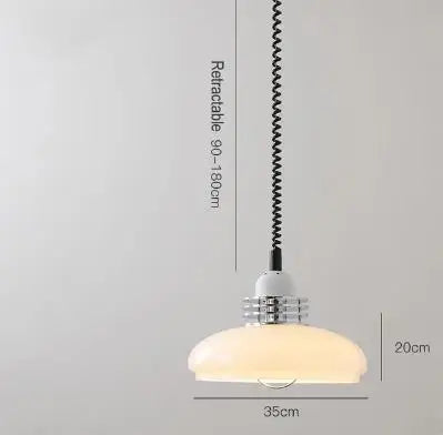 suspension rétractable nordique style bauhaus en verre pour bar restaurant.