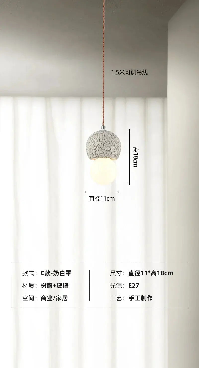 suspension wabi-sabi design nordique luminaire créatif pour intérieur.