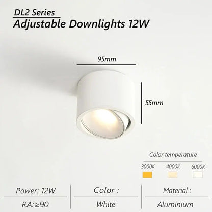 spot led ultra mince en aluminium réglable anti éblouissement moderne.